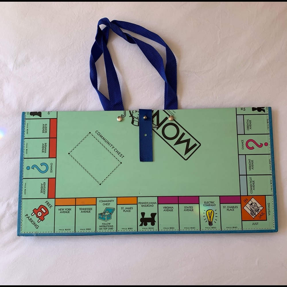Monopoly Board Game Themed Tote Bag - Blue and Green